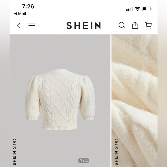 Cream short sleeve sweater. Brand new never worn. - Picture 5 of 5